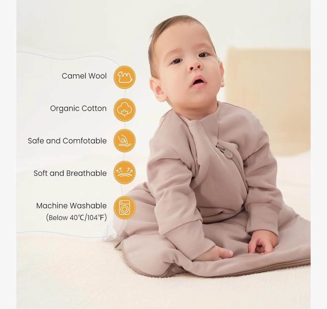 Baby Sleeping Bag, Dusty Pink