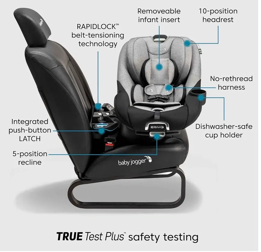 Baby Jogger City Turn Rotating Car Seat, Onyx Black