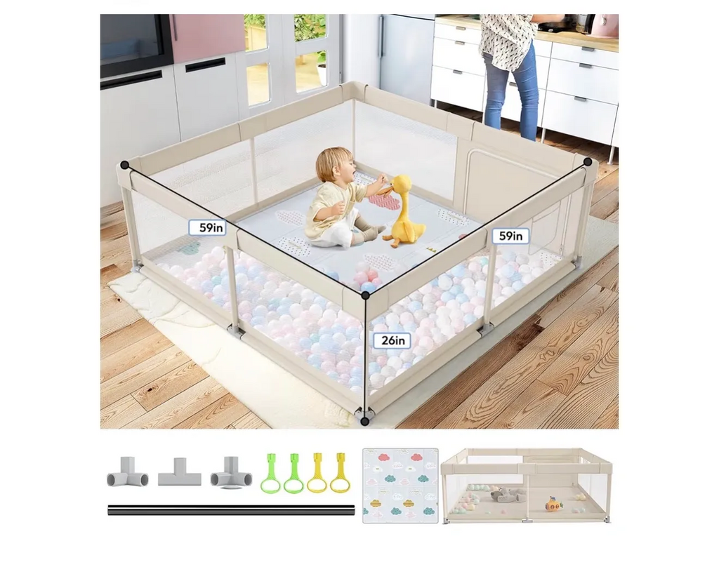 Baby Playpen With Mat (59x59)