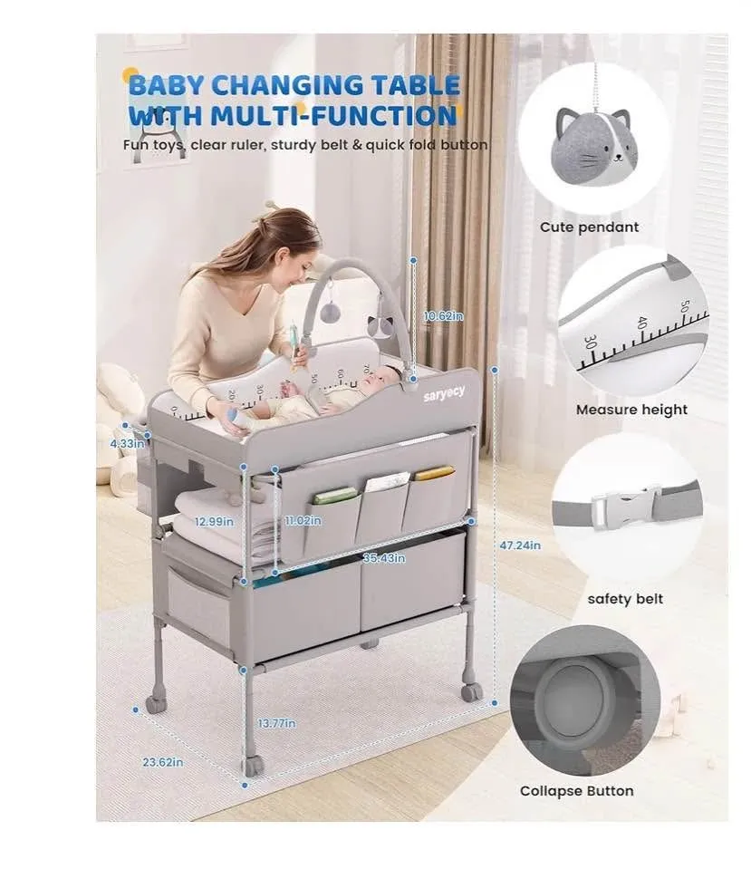 Saryocy Baby Changing Table With Storage