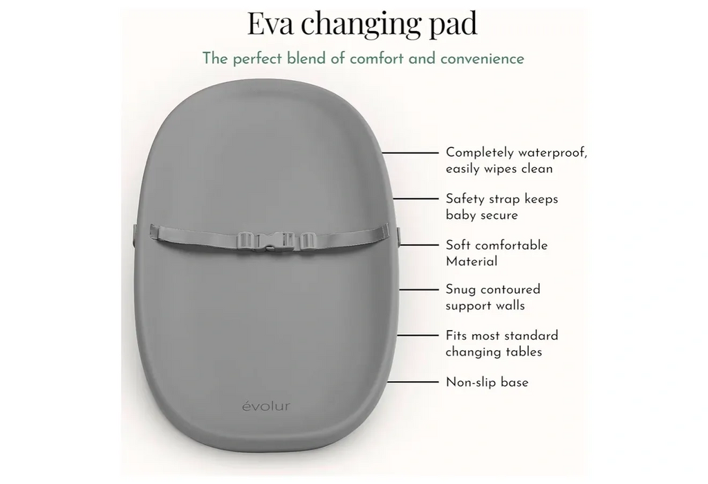 Evolur Eva Baby Changing Pad, Gray