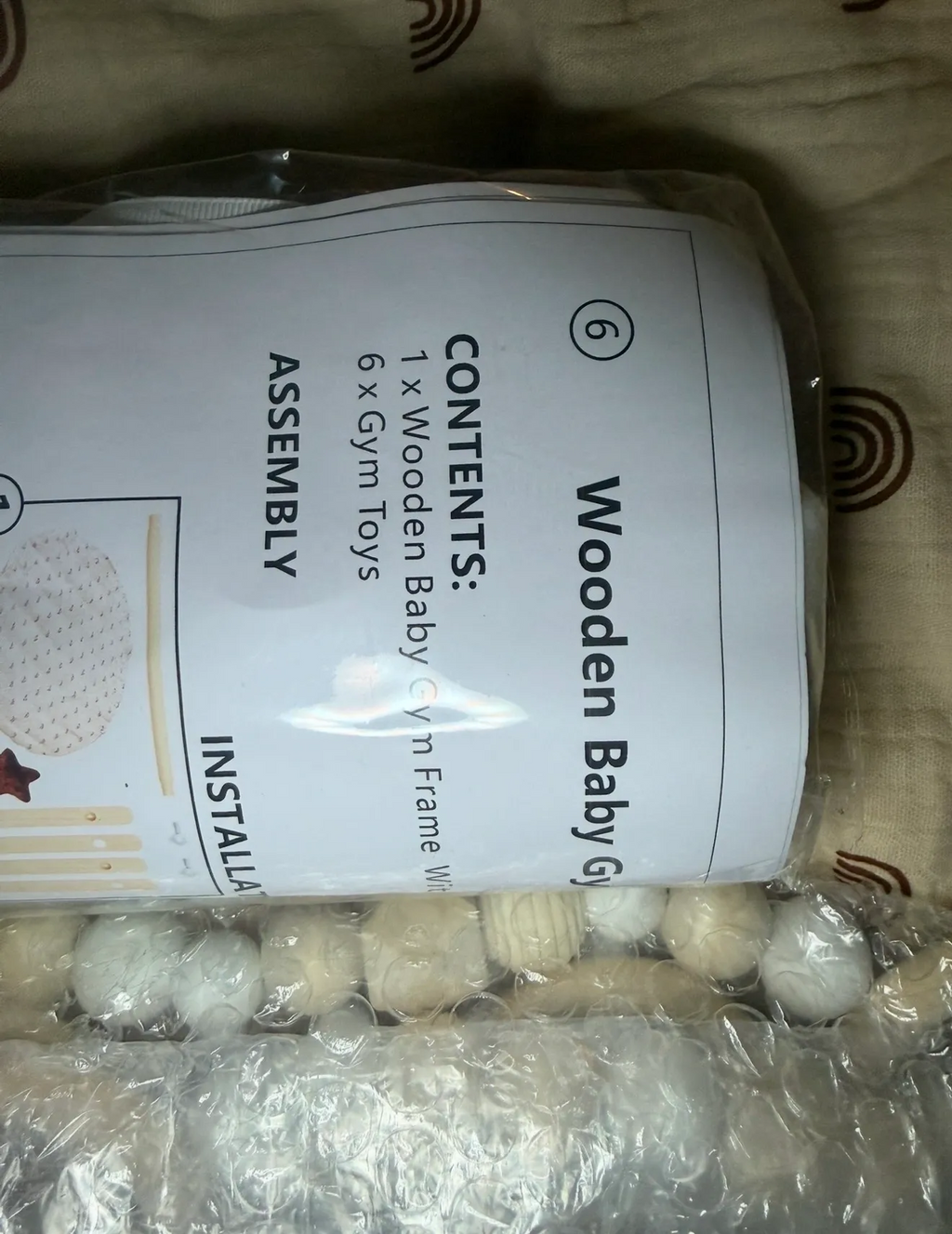 Wooden Baby Play Gym with Mat