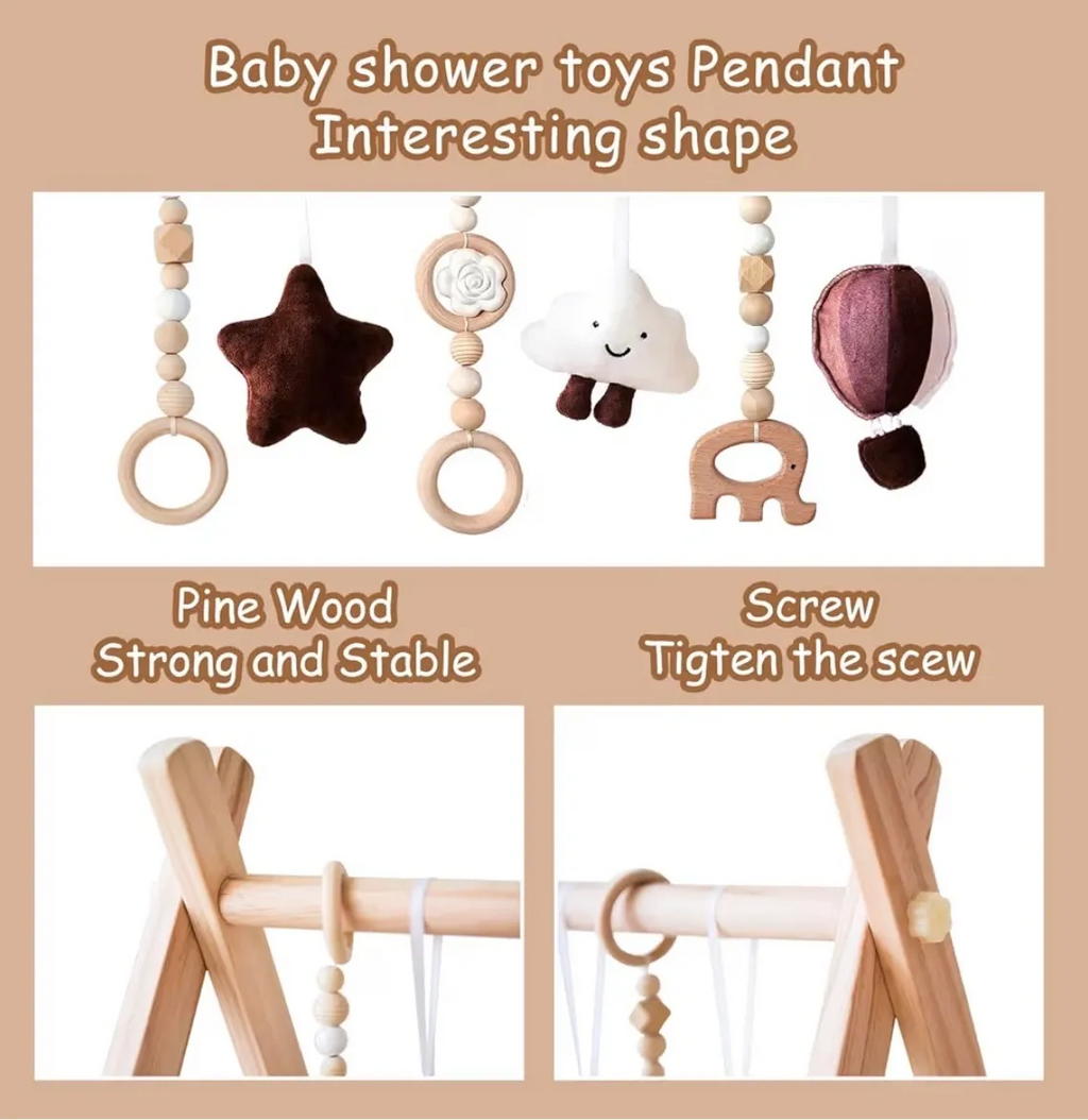 Wooden Baby Play Gym with Mat