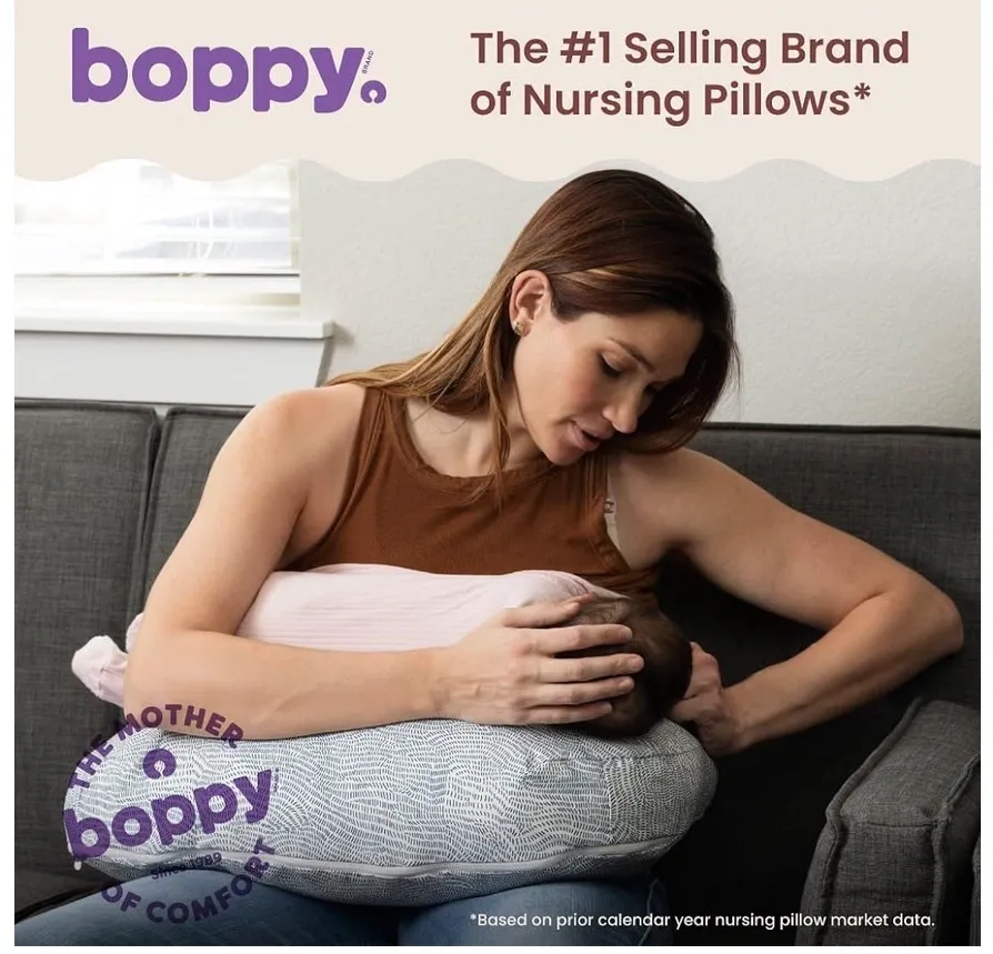 Boppy Nursing Pillow, Blue Speckled