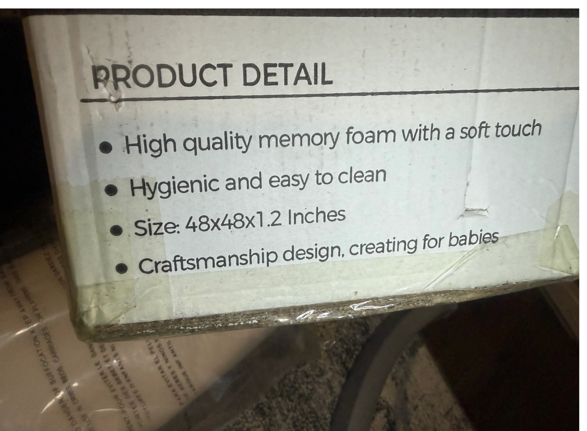Padded Baby Play Mat 50x50, Beige