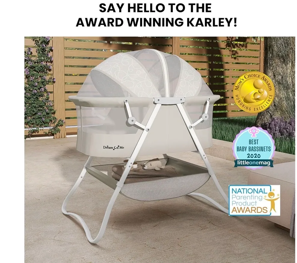 Dream On Me Karley Bassinet, Cool Gray