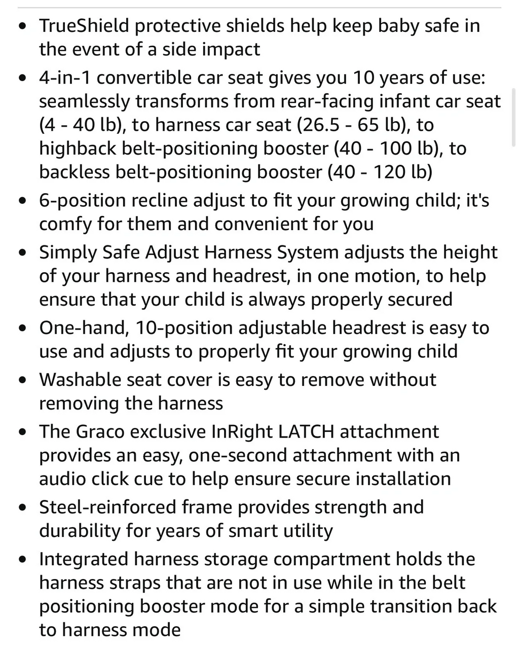 Graco 4Ever 4-in-1 Car Seat with TrueShield