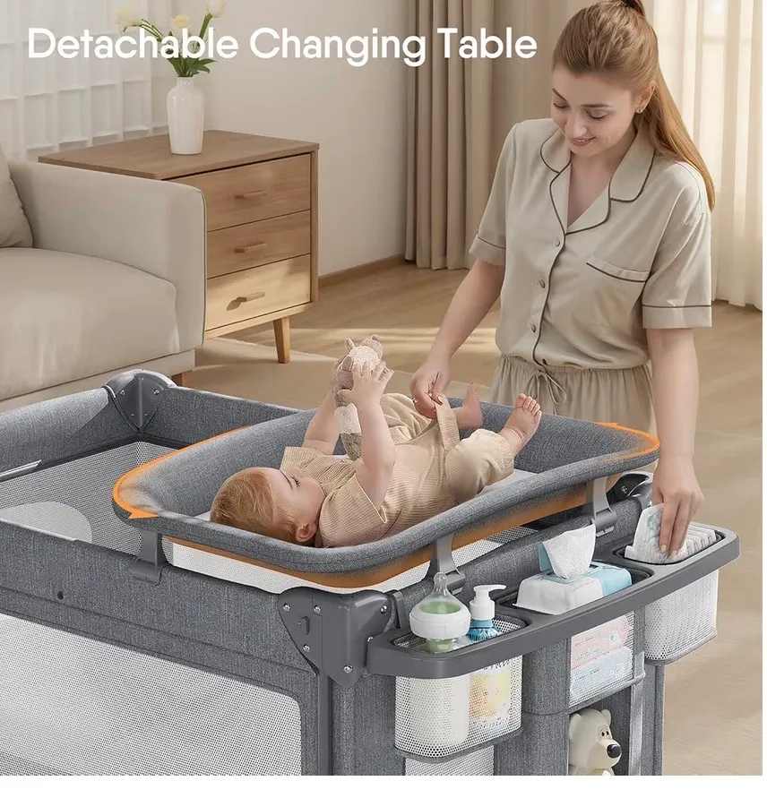 TinyGlow 4-in-1 Bassinet Playard Bedside Sleeper
