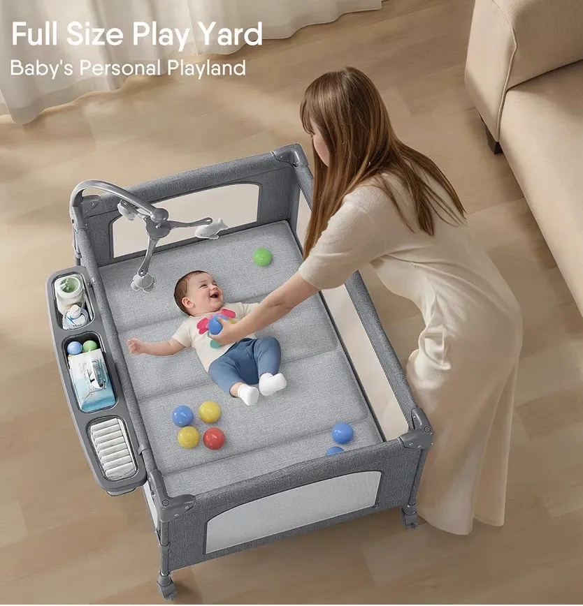 TinyGlow 4-in-1 Bassinet Playard Bedside Sleeper