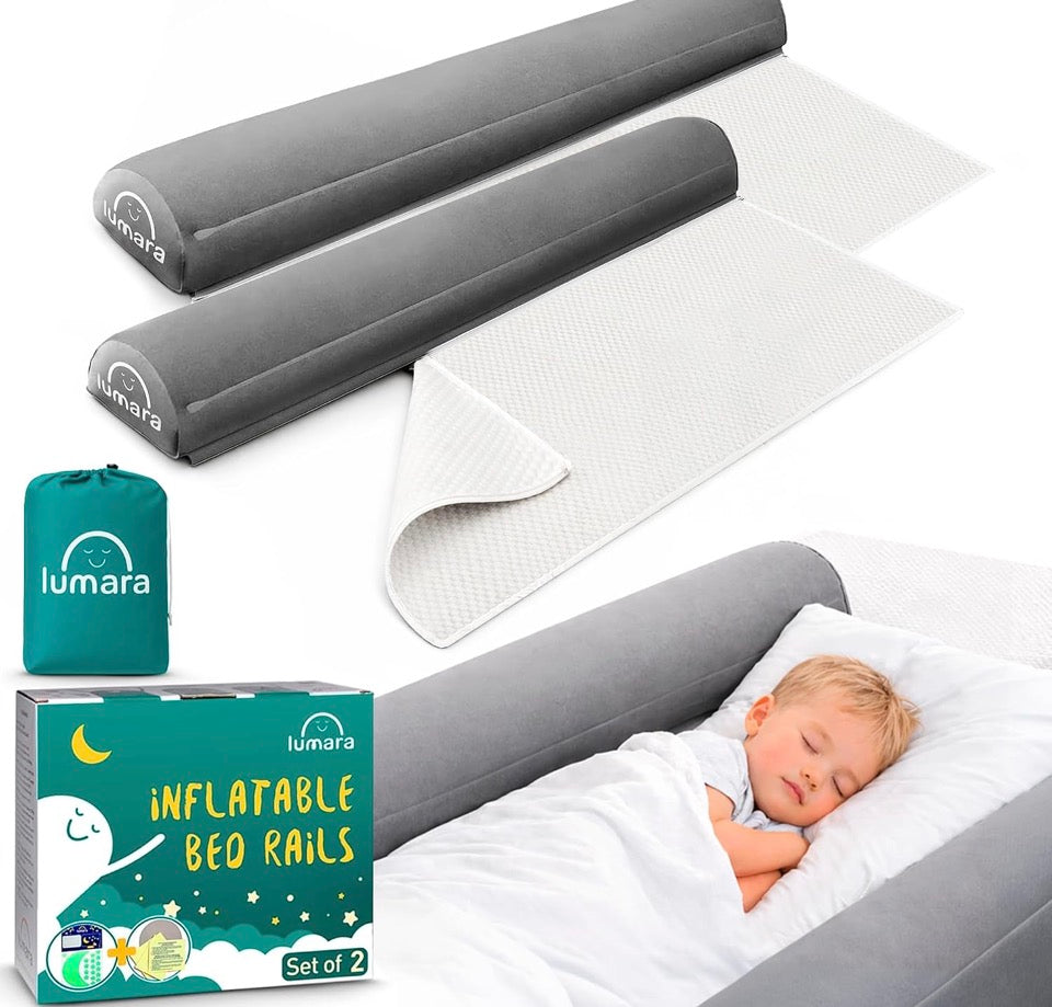 LUMARA Inflatable Bed Rail for Toddlers 2 Pack