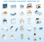 Sanlebi PINK wooden dollhouse furniture