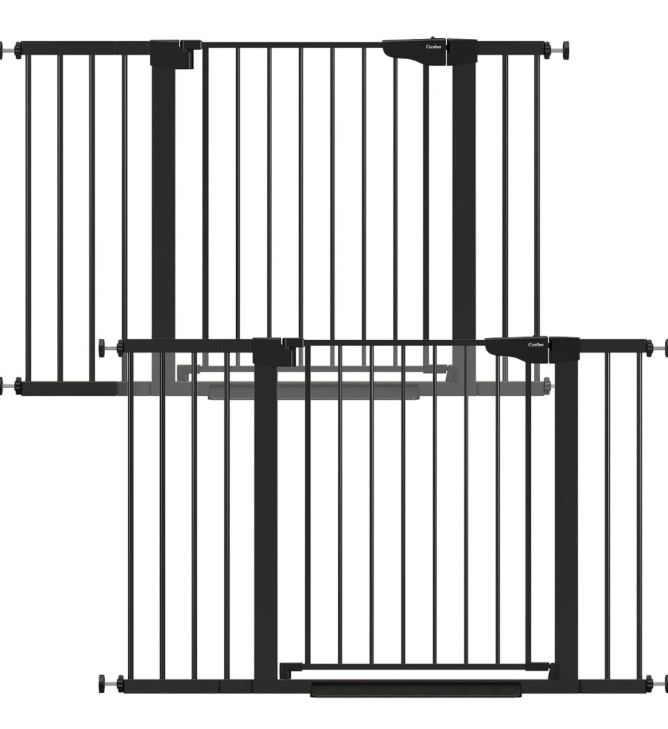 Cumbor 2-Pack 30-48 in Baby Gate for Stairs, Auto Close Gate, Black