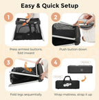 PamoBabe Travel Crib, Black