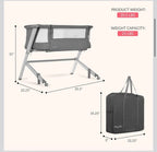 Dream On Me Skylar Bassinet & Bedside Sleeper, Adjustable Height, Grey