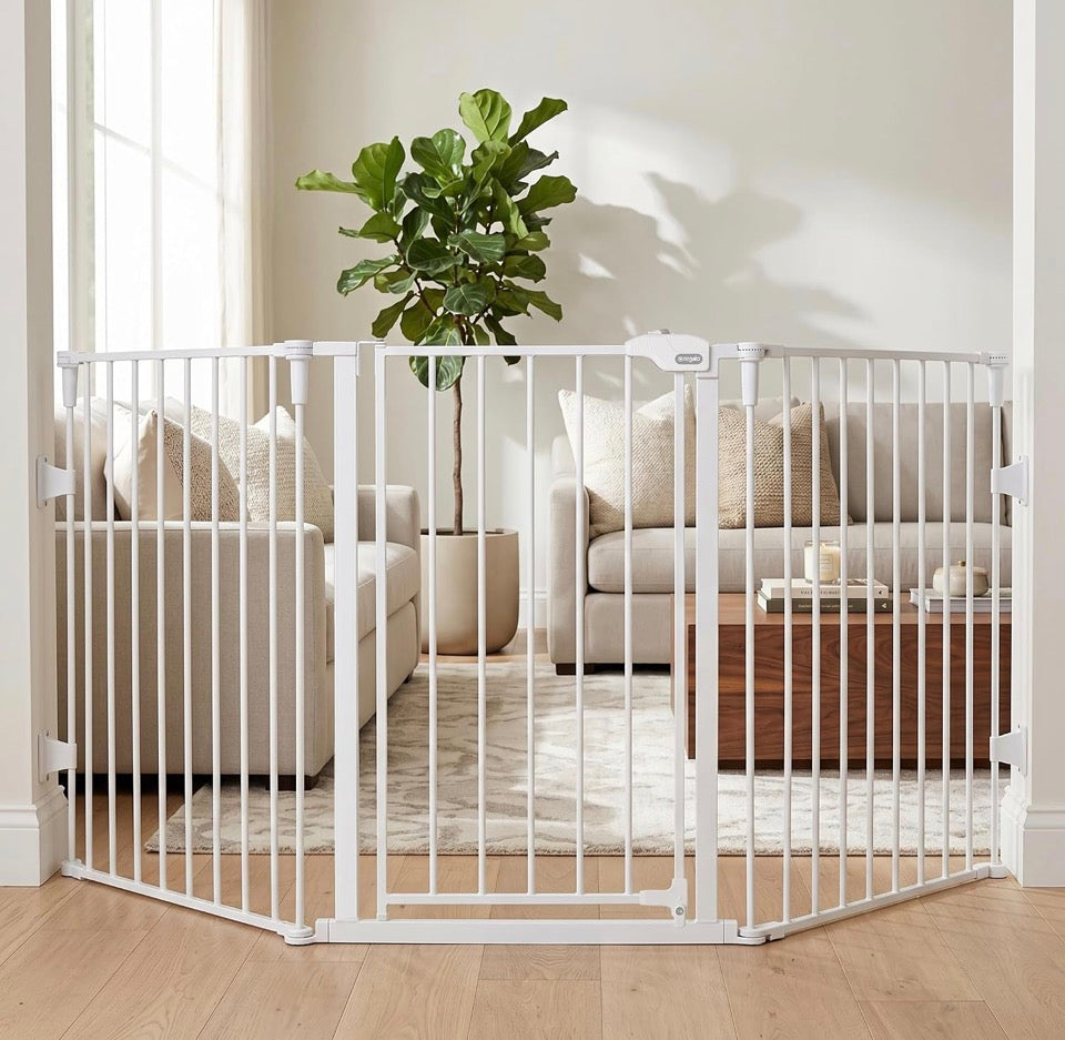Regalo Extra Wide (76in.) Baby/Pet Gate - White