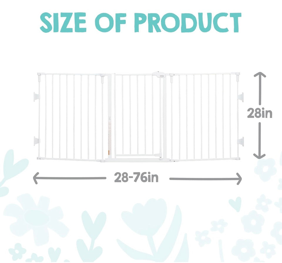 Regalo Extra Wide (76in.) Baby/Pet Gate - White