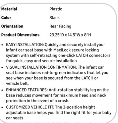 Maxi-Cosi Car Seat Base