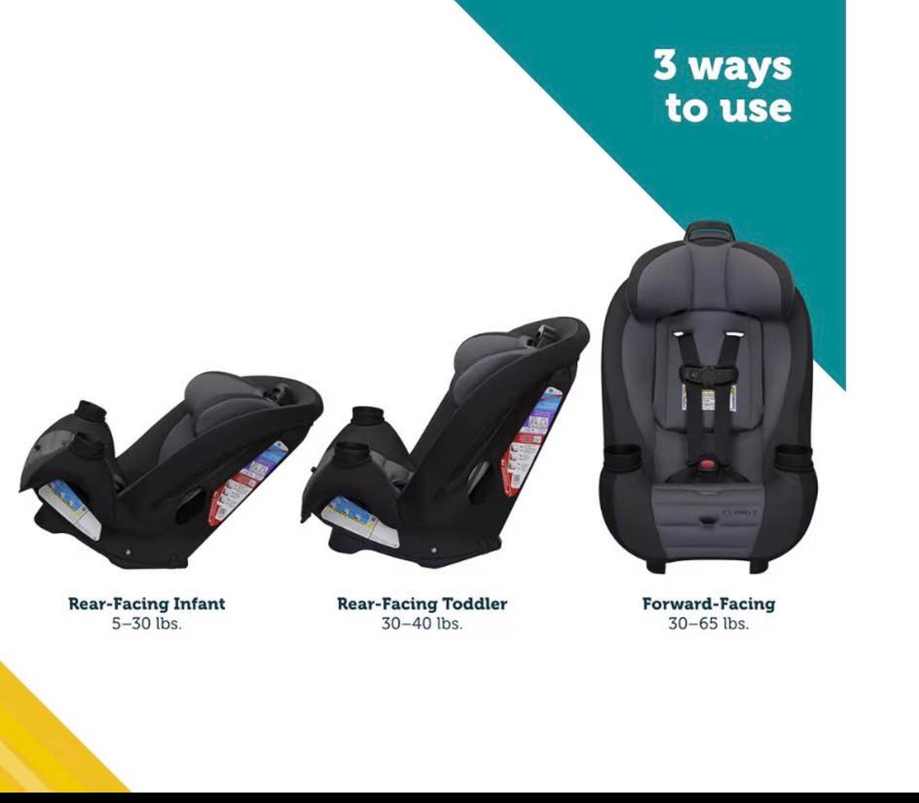 Safety 1st Ellaris Convertible Car Seat, Black