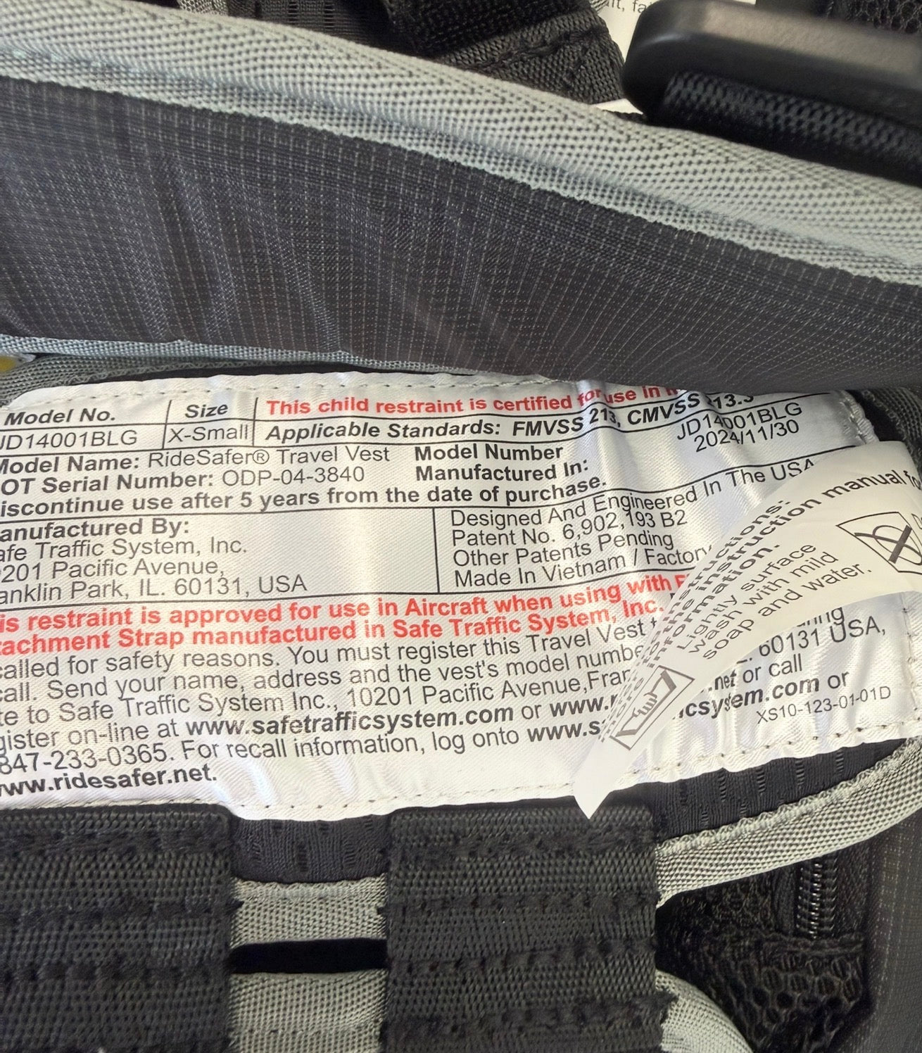 RideSafer Gen 5 Portable Car Seat (XS)