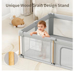 Foldable Playpen With Mat (71x59), Light Gray
