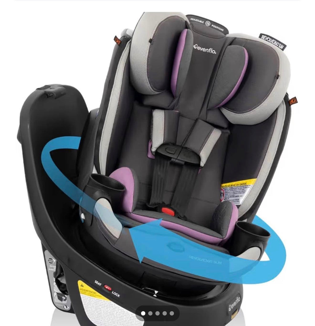 Evenflo Revolve360 Slim Rotating Car Seat, Sutton Purple
