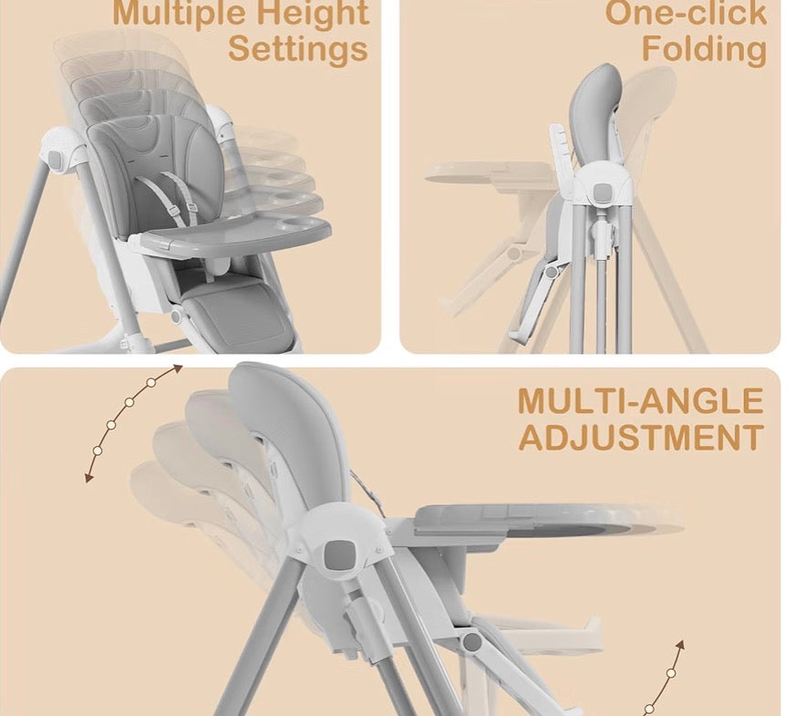 Foldable High Chair, Gray
