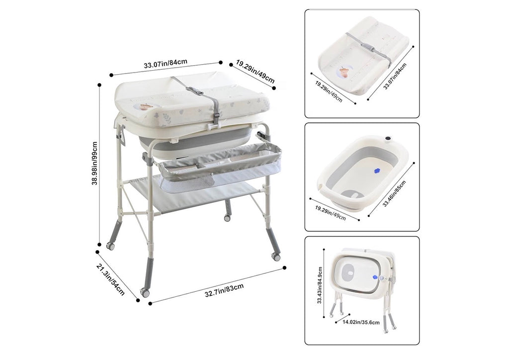 Folding Baby Bathtub with Changing Table