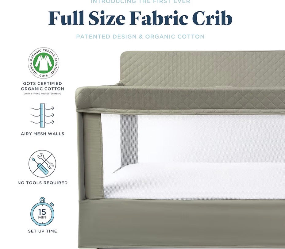 Baby Delight Lunaire Organic Full Size Crib, Sage