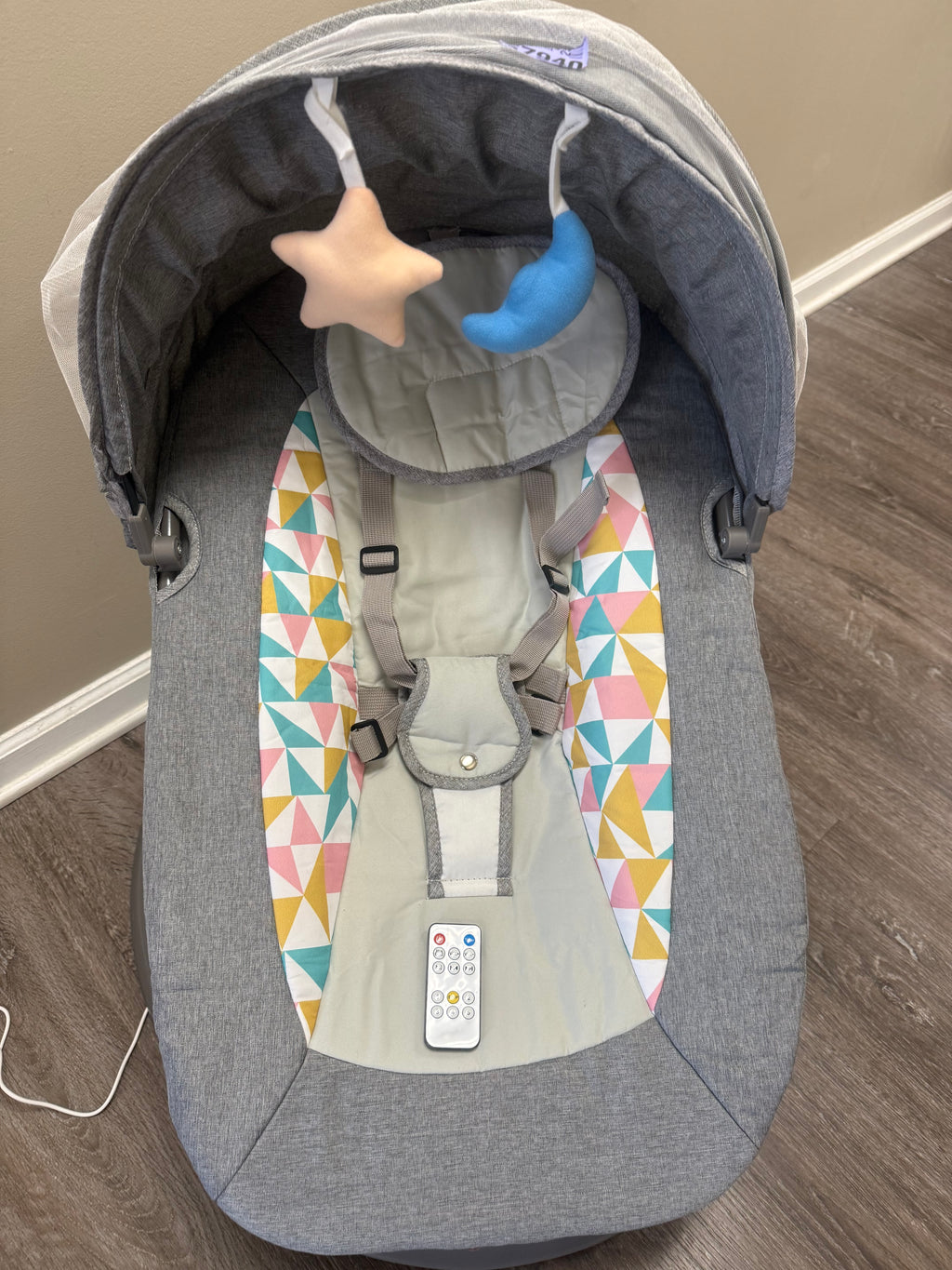 Electric Baby Swing with Remote, Gray
