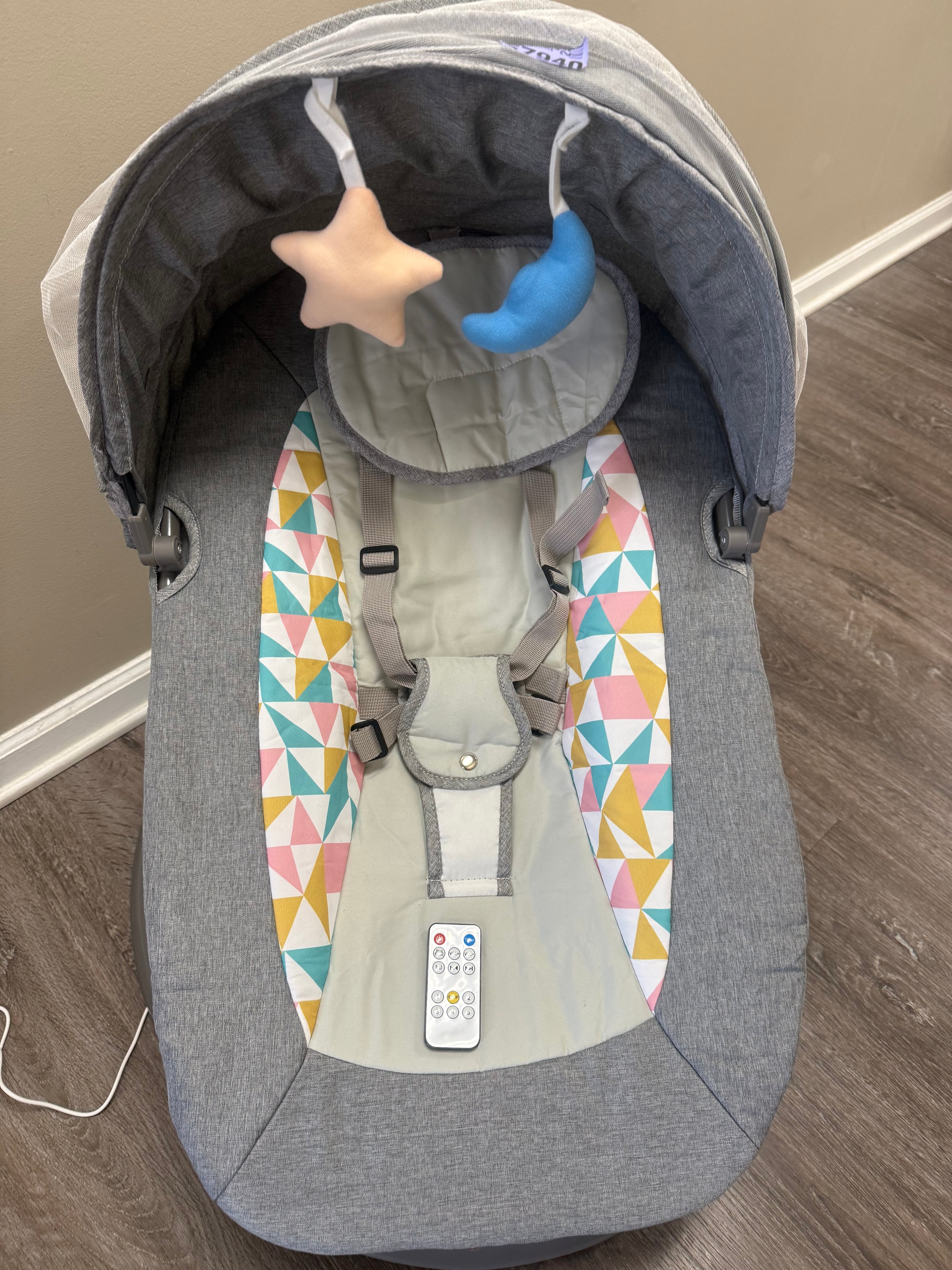Electric Baby Swing with Remote, Gray