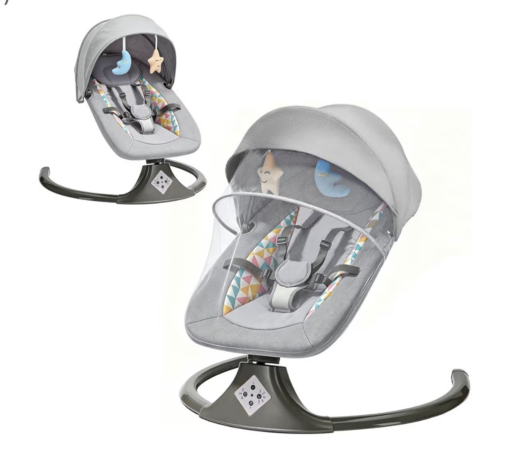 Electric Baby Swing with Remote, Gray