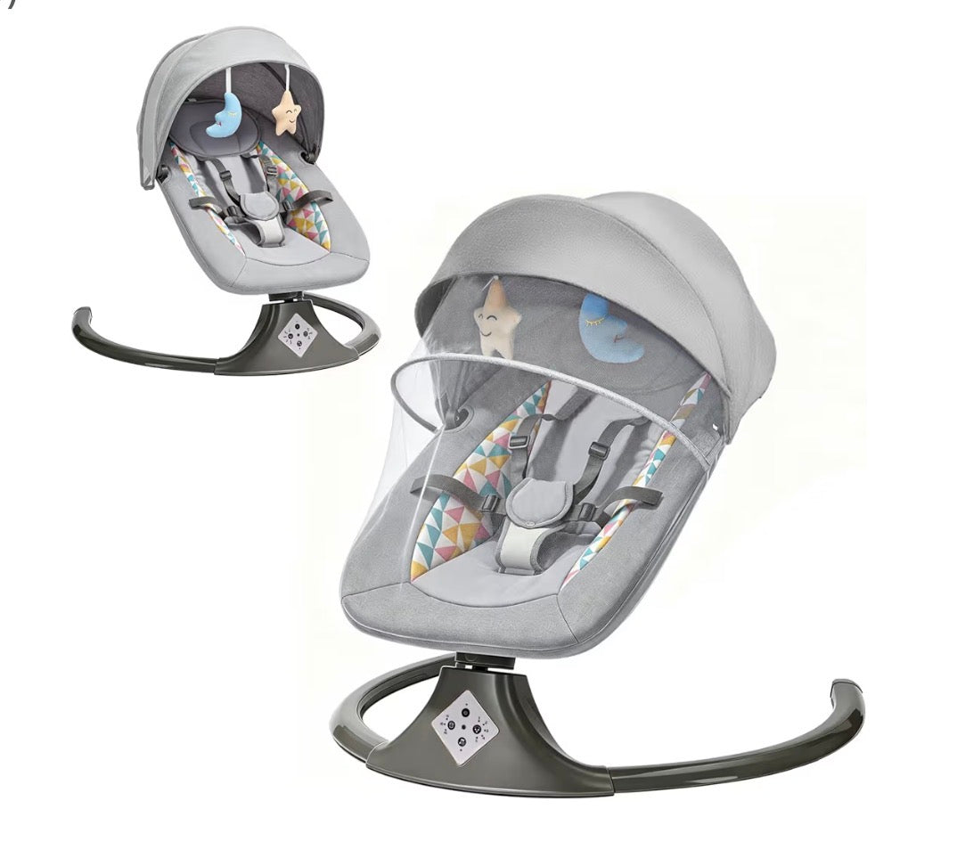 Electric Baby Swing with Remote, Gray