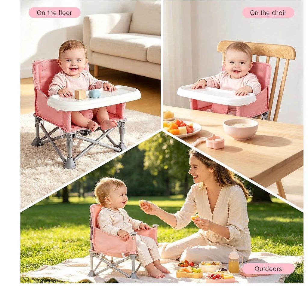 Portable Baby High Chair/Booster Seat, Pink