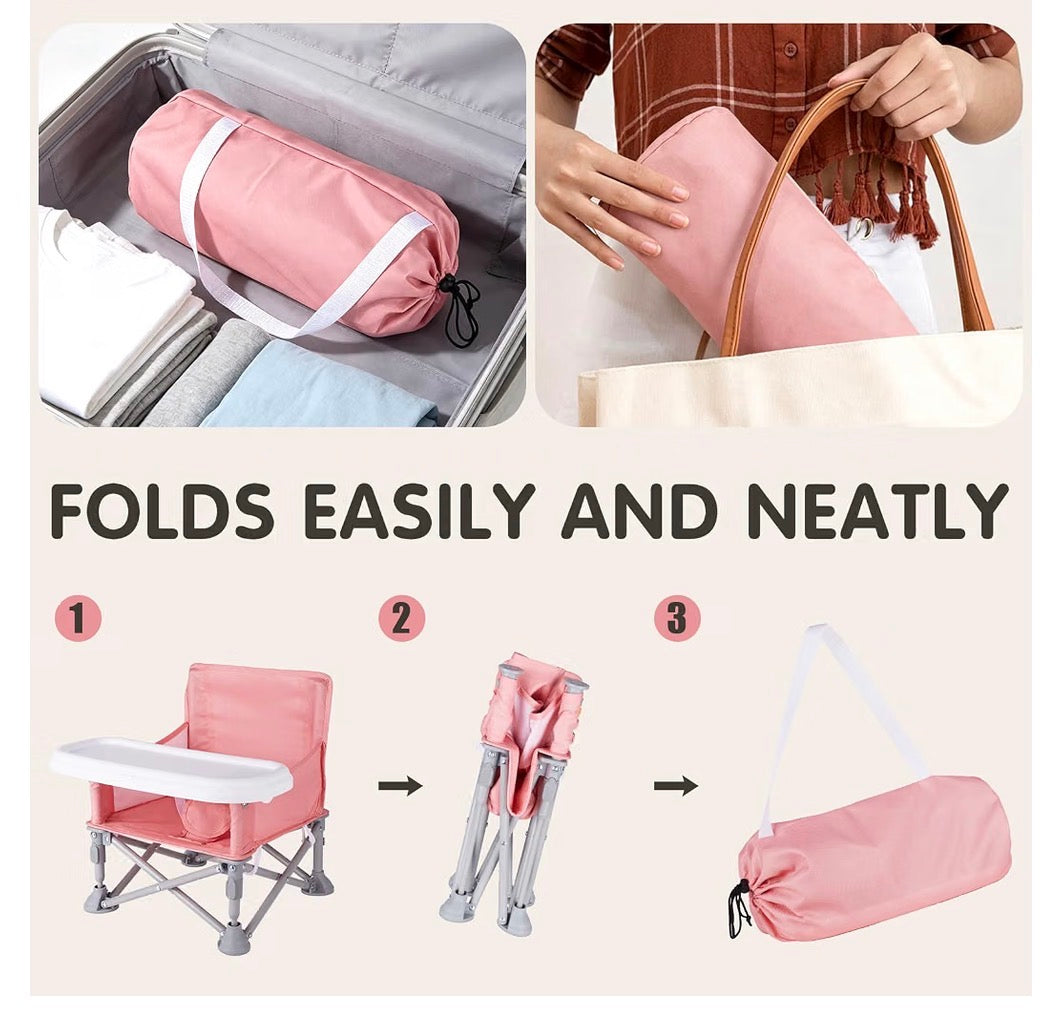 Portable Baby High Chair/Booster Seat, Pink