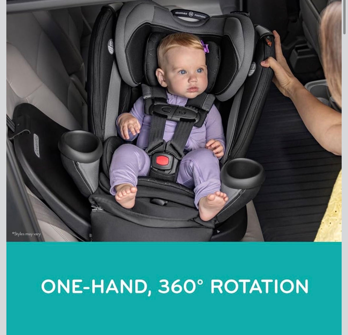 Evenflo Revolve360 Extend Rotating Car Seat, Rowe Pink