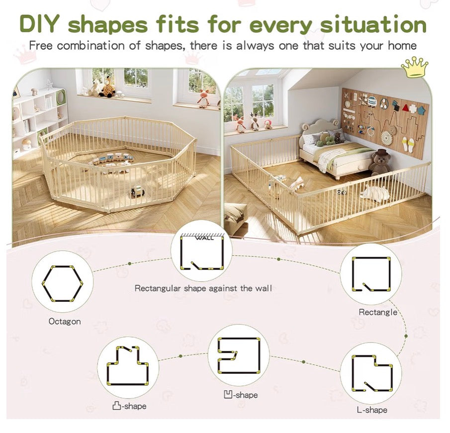 Wooden Baby Playpen, 64x64