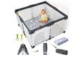 Foldable Playpen With Mat, 50x50, Gray