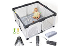 Foldable Playpen With Mat, 50x50, Gray
