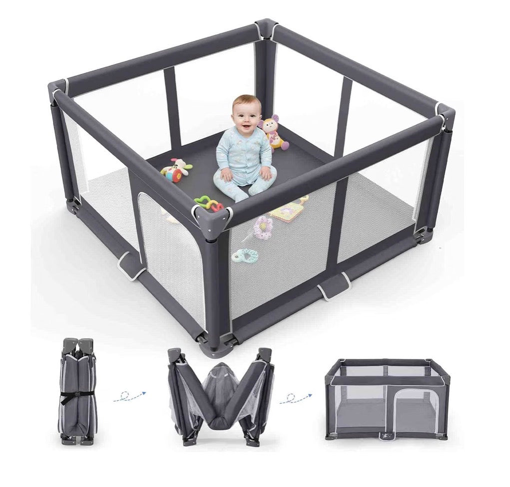 Folding Playpen, 50x50, Gray