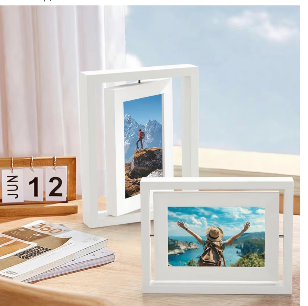 2 Pack 5x7 Floating Rotating Picture Frames