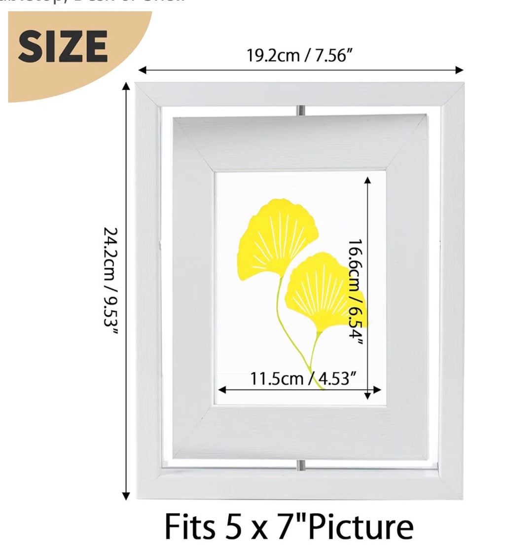 2 Pack 5x7 Floating Rotating Picture Frames