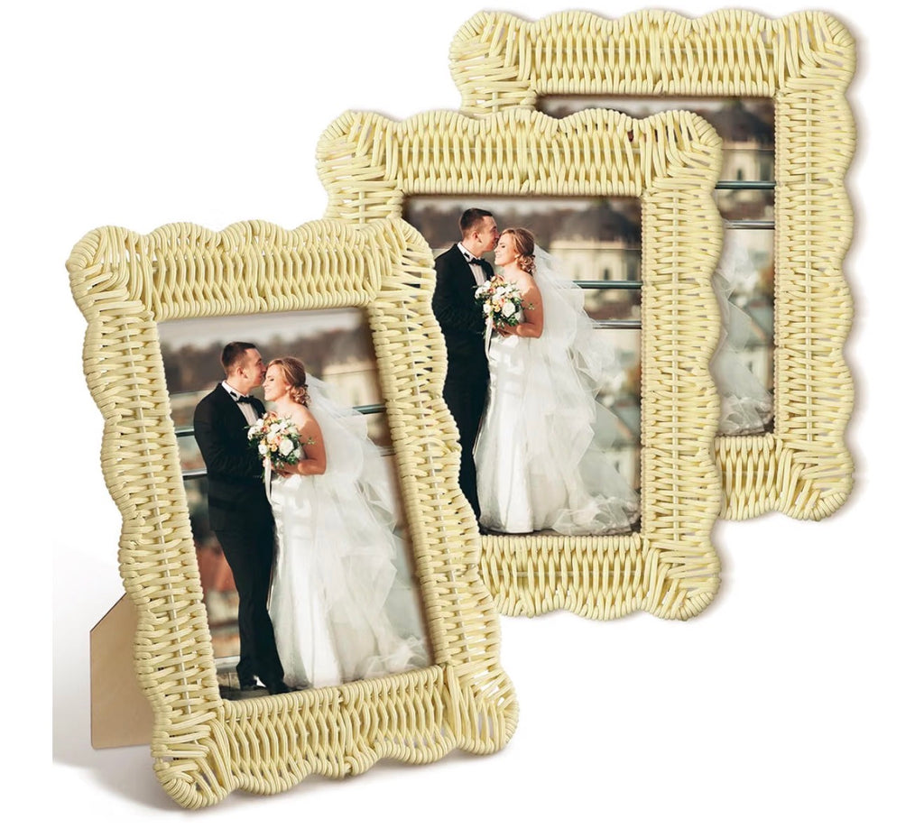 3 Pack Rattan Picture Frames
