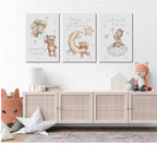 3 Psc Teddy Bear Wall Art
