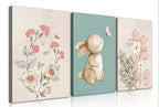 3 Pcs Nursery Bunny Wall Art