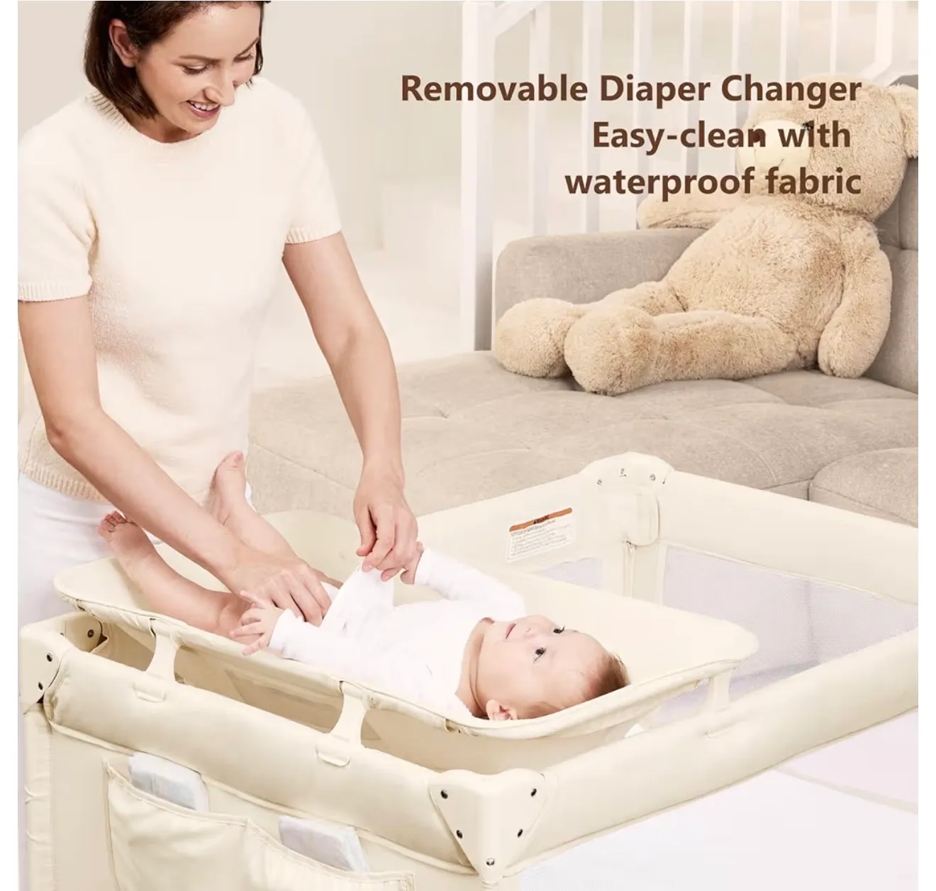 Angelbliss Baby Bassinet with Diaper Changer