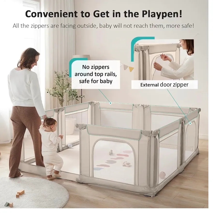 Doradotey Adjustable Folding Baby Playpen, (79x71)